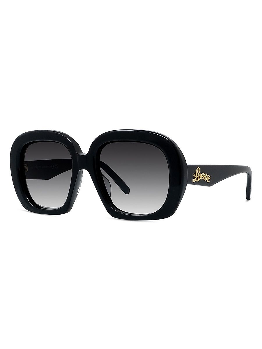Men's Curvy 53MM Square Sunglasses - Shiny Black Gradient