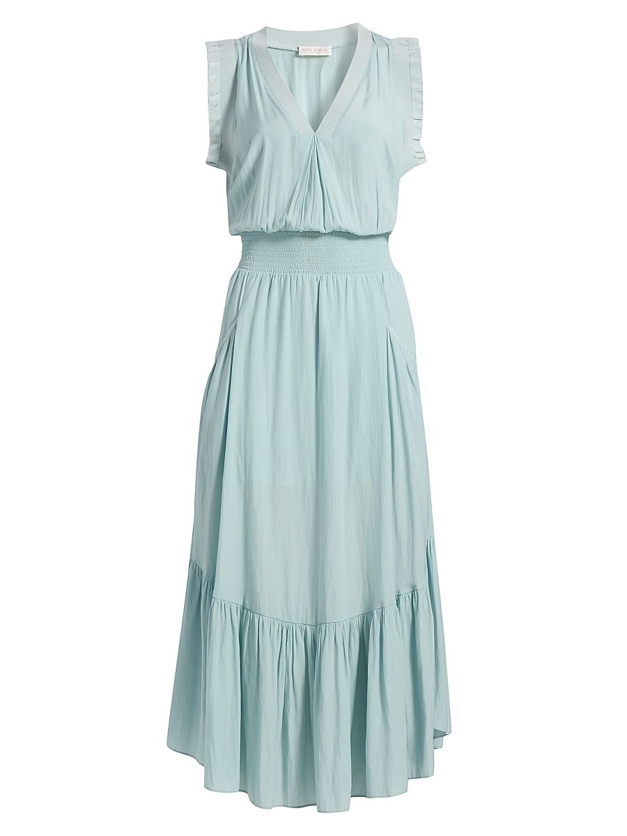 Women's Coco Solid Midi-Dress - Moonstone Blue - Size XL