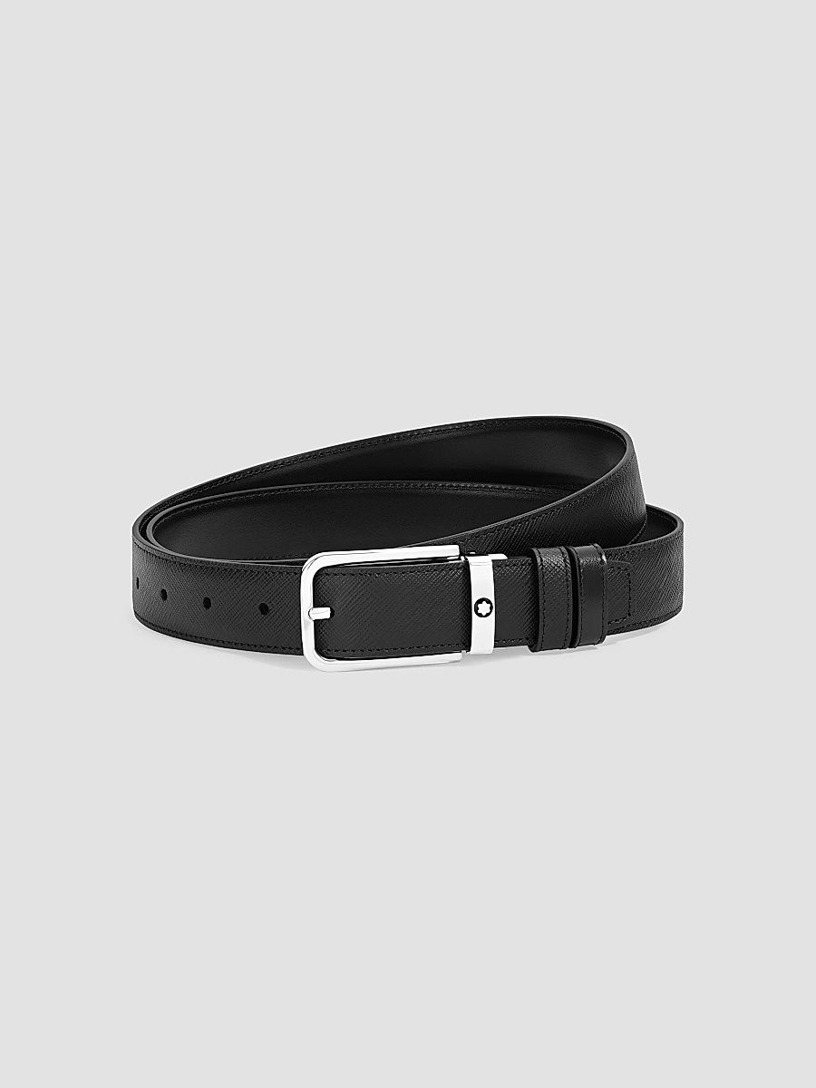 Men's Reversible Leather Belt - Black