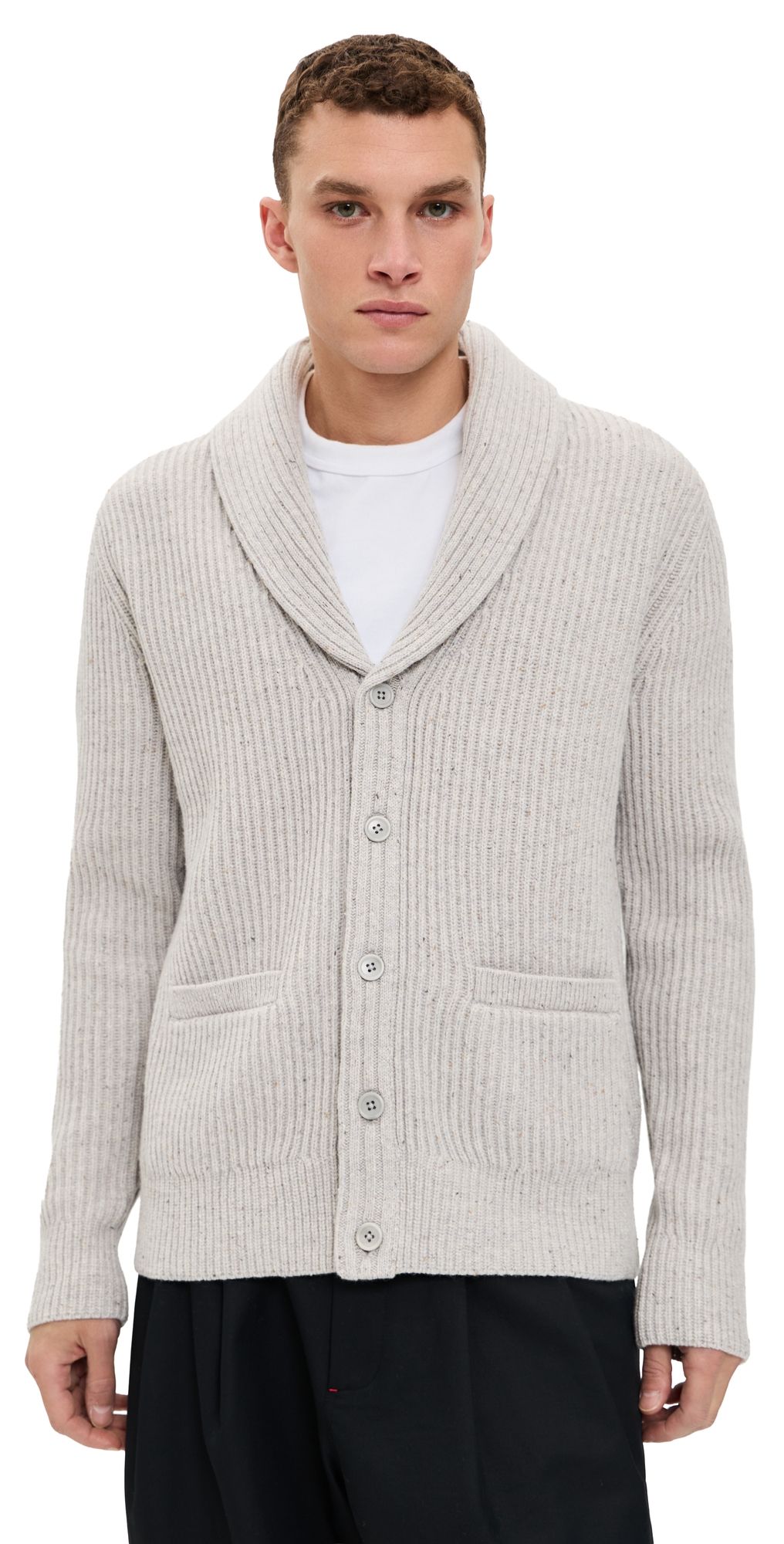 Reigning Champ Merino Kenny Shawl Cardigan Nep Heather Grey L