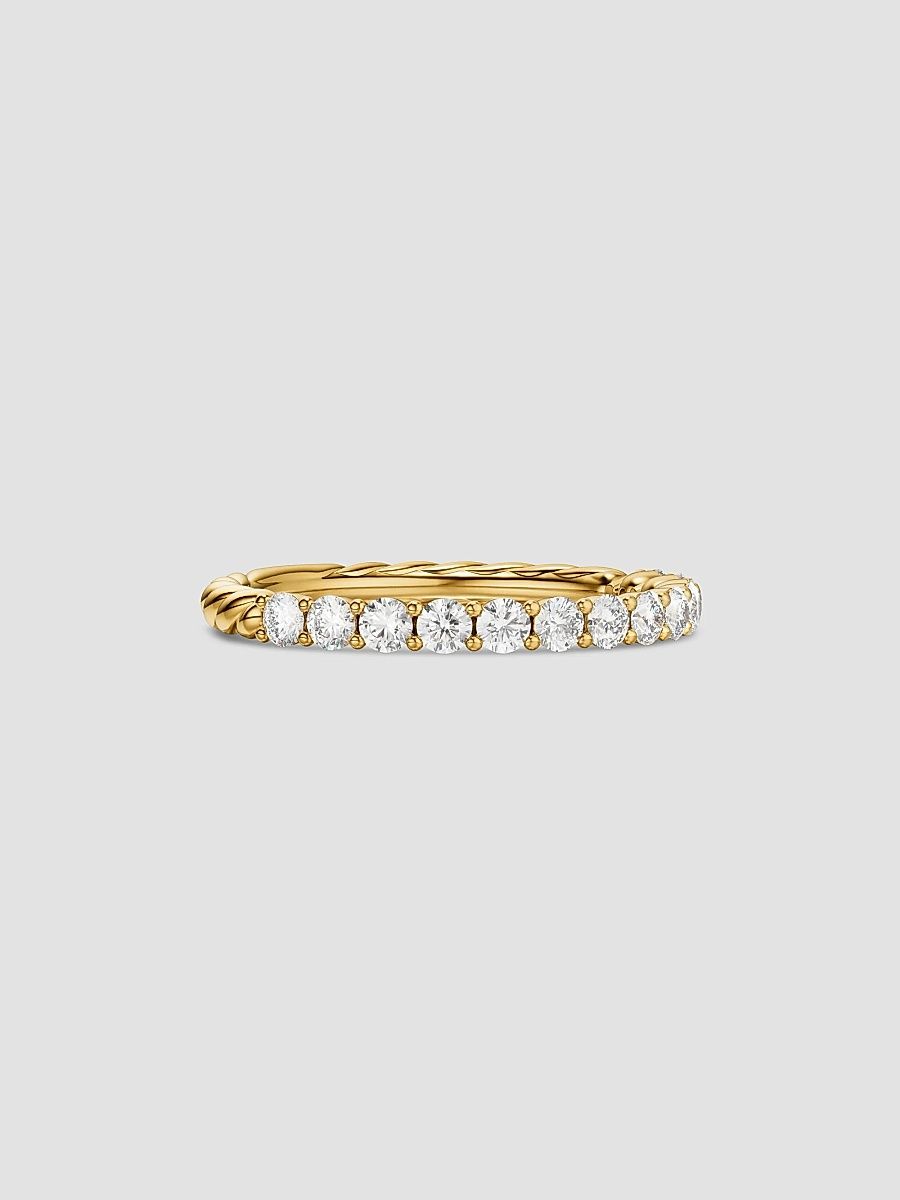 Women's Petite Pave Band Ring in 18K Yellow Gold - Gold - Size 5