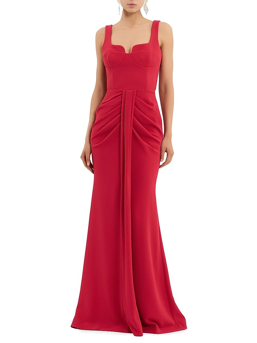 Women's Zarya Ruched Gown - Red - Size 10