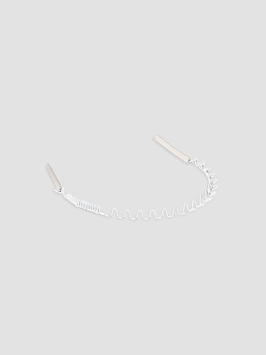 Women's Metal and Leather Headband - Beige