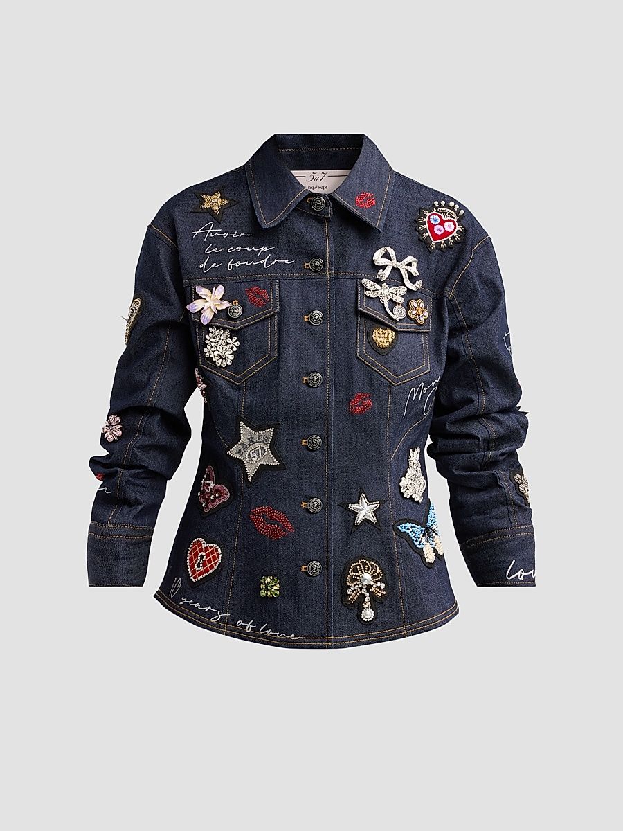 Women's Denim Scrunched Canyon Jacket - Indigo Multi - Size 10