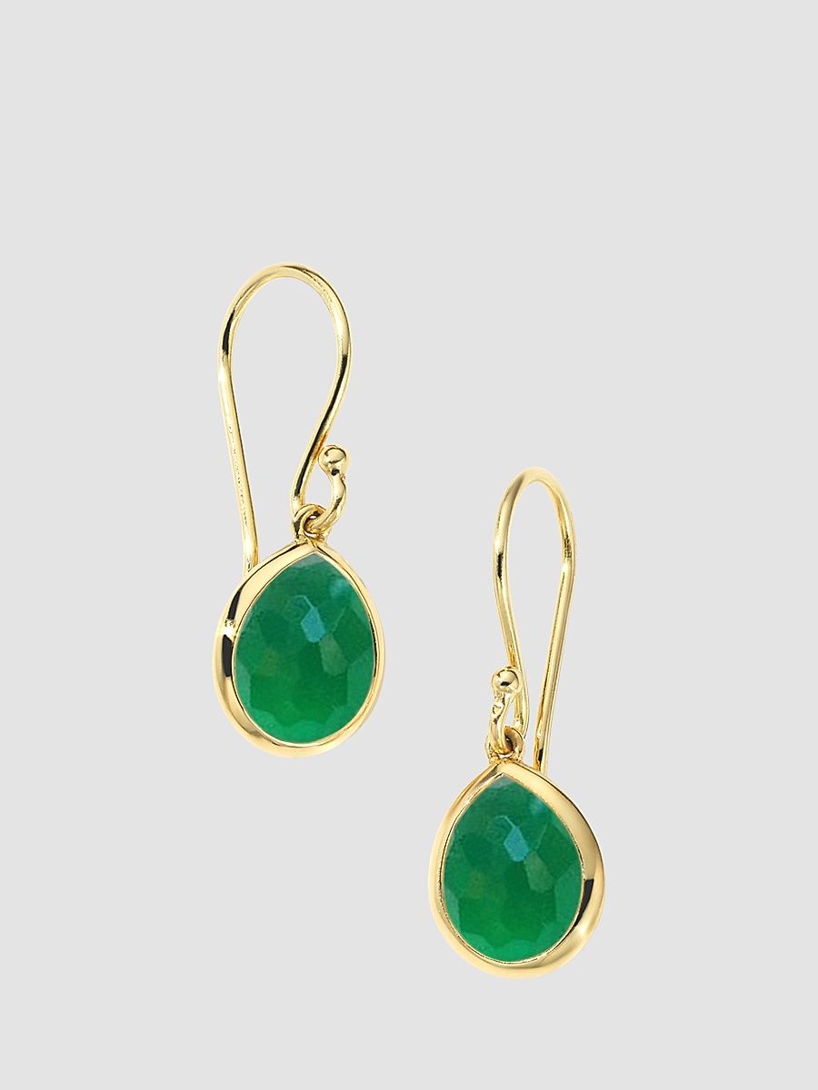 Women's Rock Candy 18K Yellow Gold & Green Agate Drop Earrings - Gold