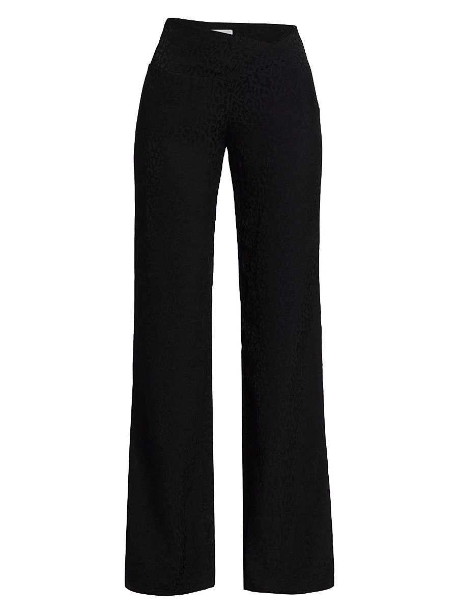 Women's Animal Totem Jacquard Pants - Black - Size 0