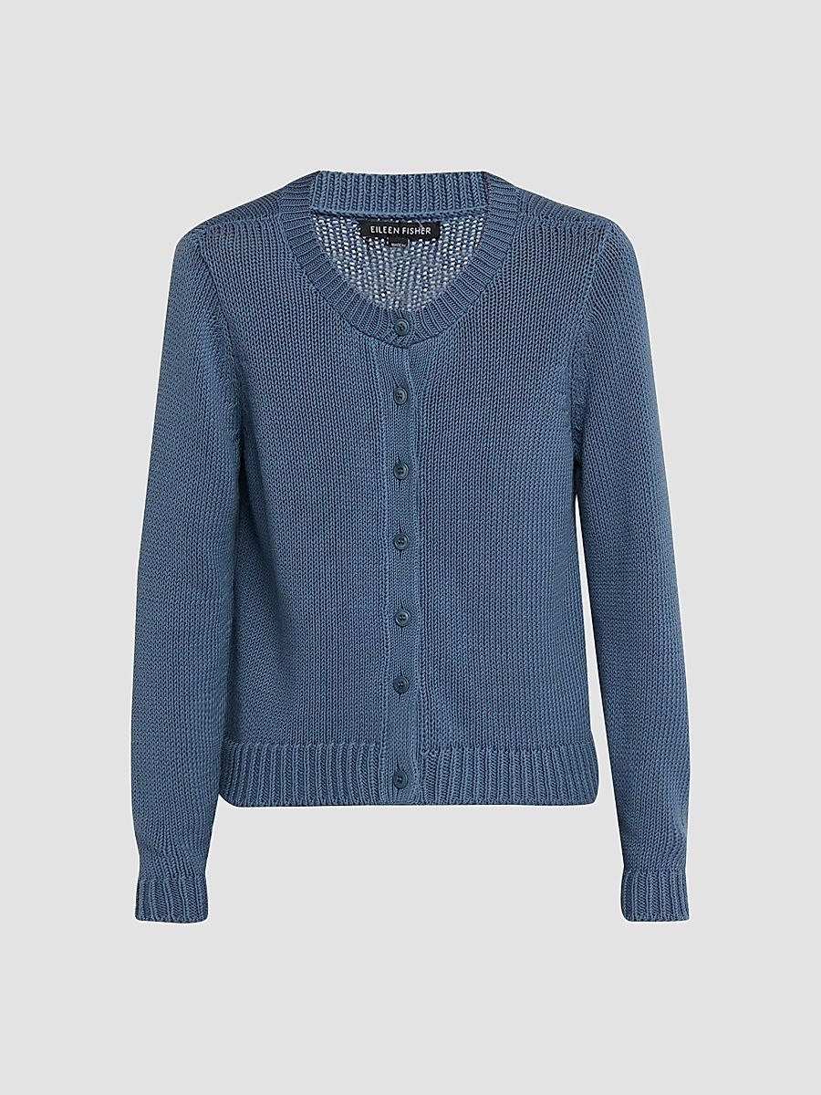 Women's Cotton Jersey Cardigan - Blue - Size XXS