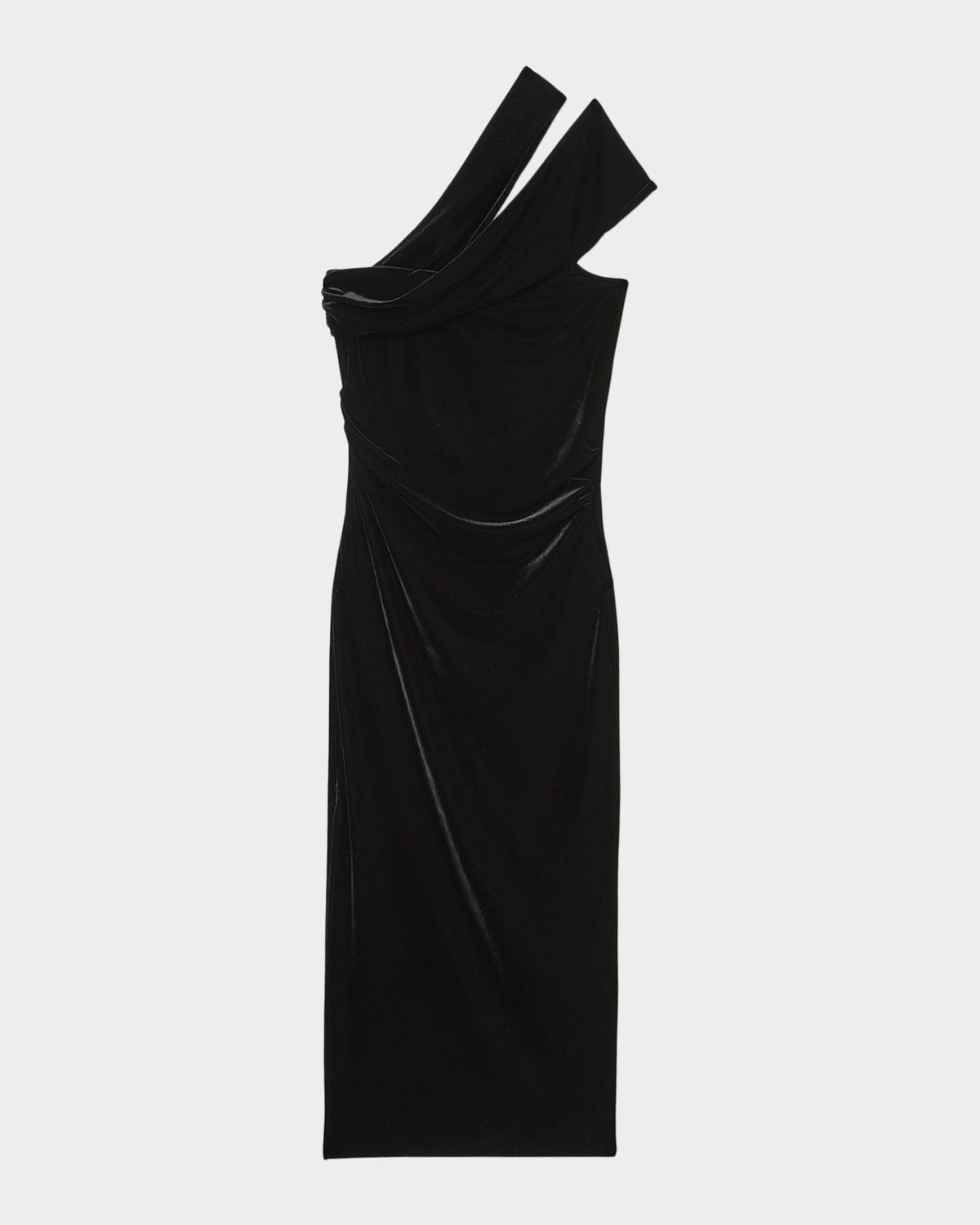 Dalia Velvet One-Shoulder Midi Dress