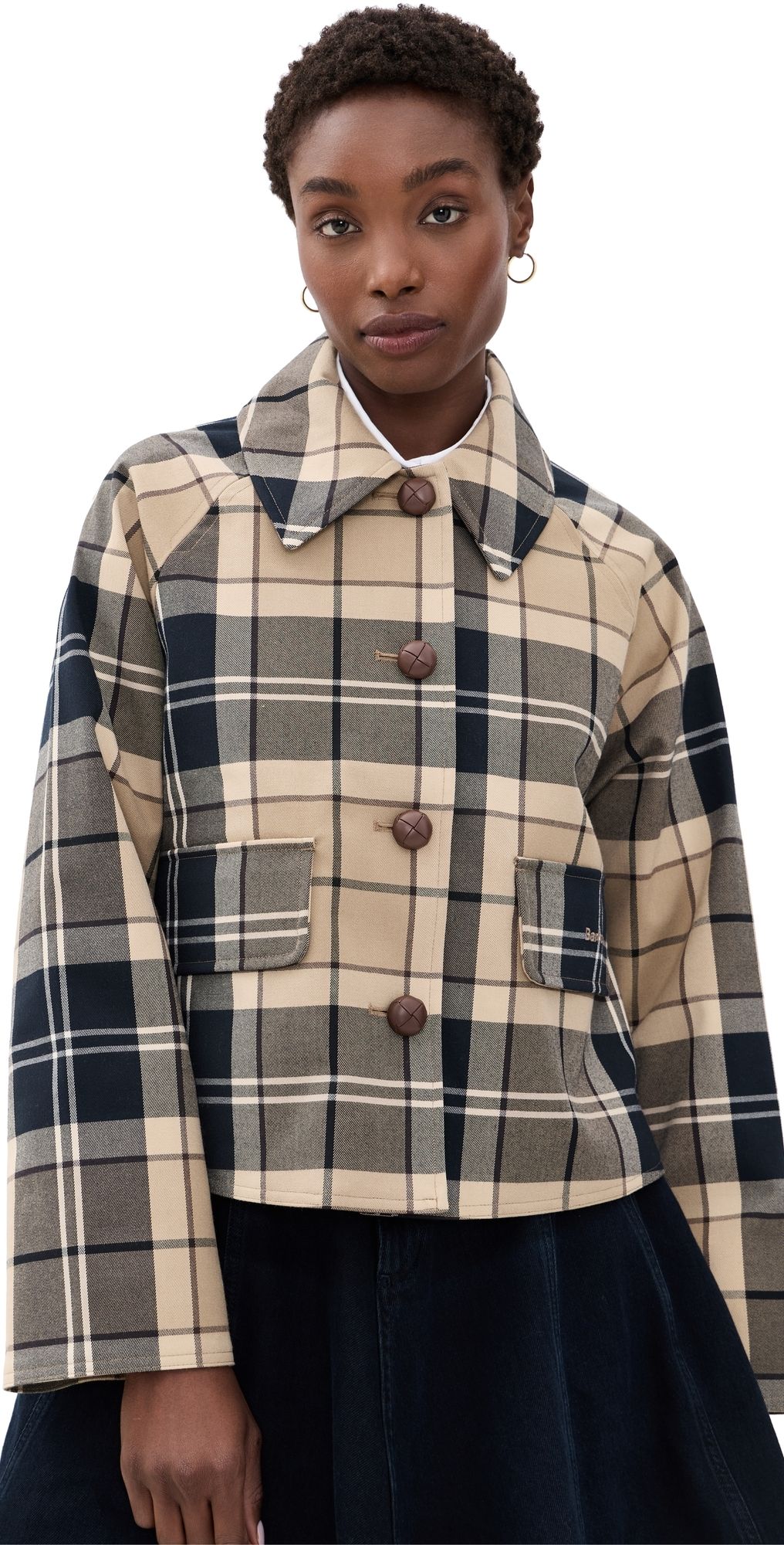 Barbour Barbour Delilah Checked Showerproof Jacket Birchwood Dress 6