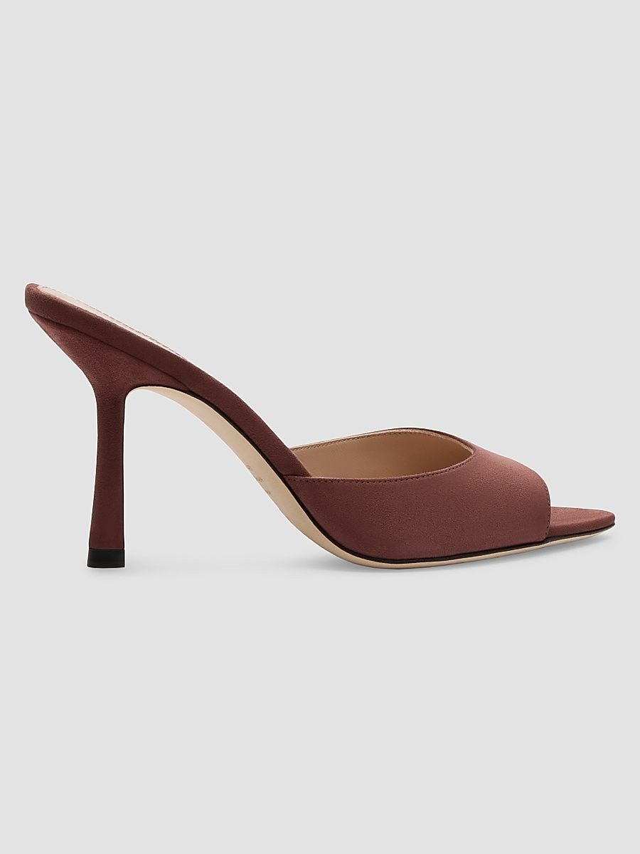 Women's Lexington 85MM Suede Stiletto Mules - Brownstone - Size 9.5