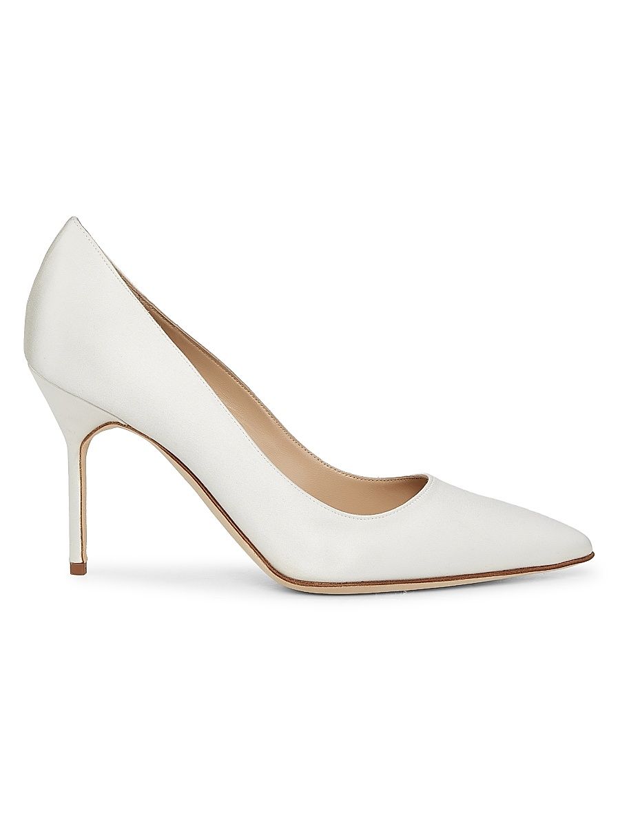 Women's BB 90MM Satin Pumps - Cream - Size 9.5