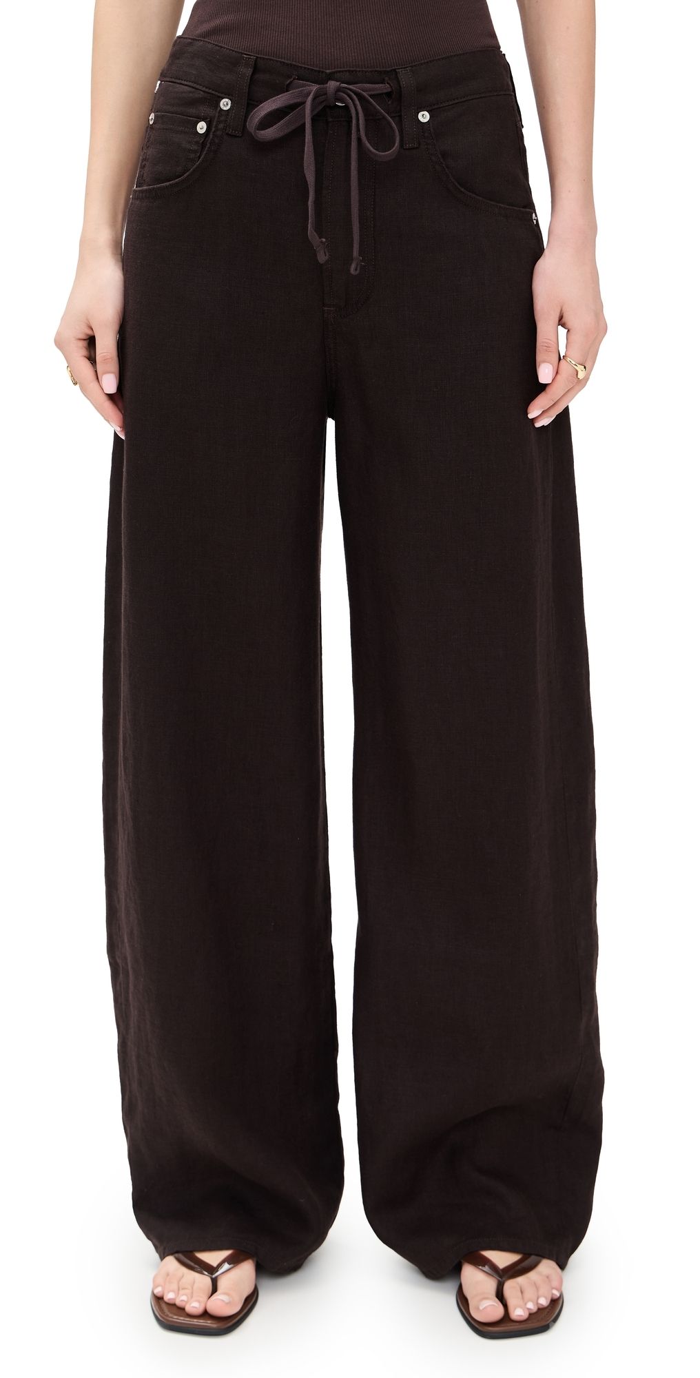 Citizens of Humanity Brynn Drawstring Trousers Chocolate 28