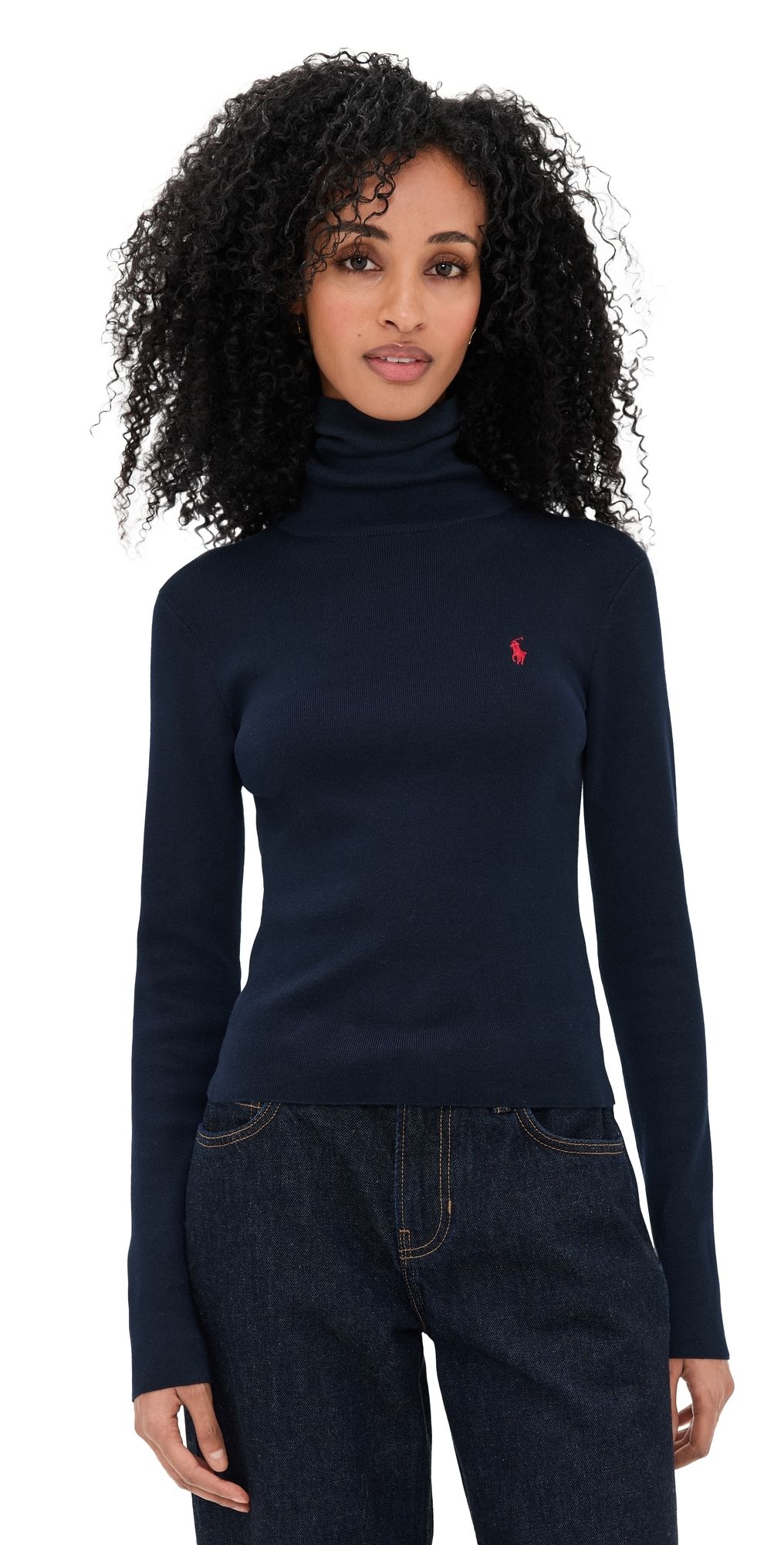 Polo Ralph Lauren Pima Cotton Shrunken Turtleneck Hunter Navy XL