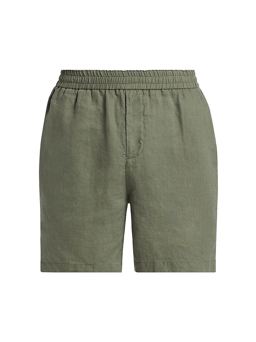 Men's Linen Easy Pull-On Shorts - Sage - Size Small