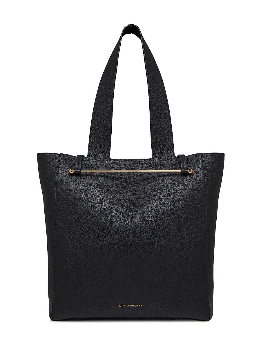 Women's Melody Grain Leather Tote Bag - Black