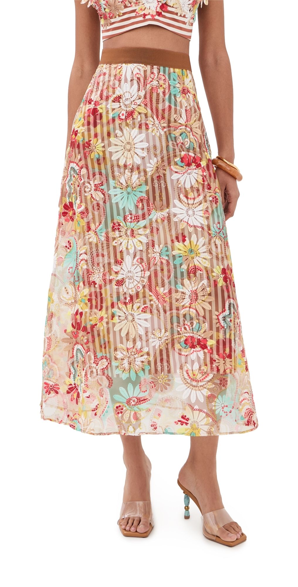 Silvia Tcherassi Nelida Skirt Multicolor Flower L