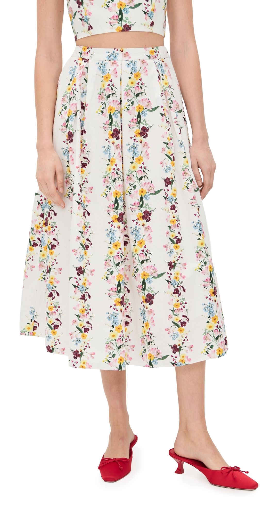 Azeeza Sheridan Pleated Skirt Garden XL