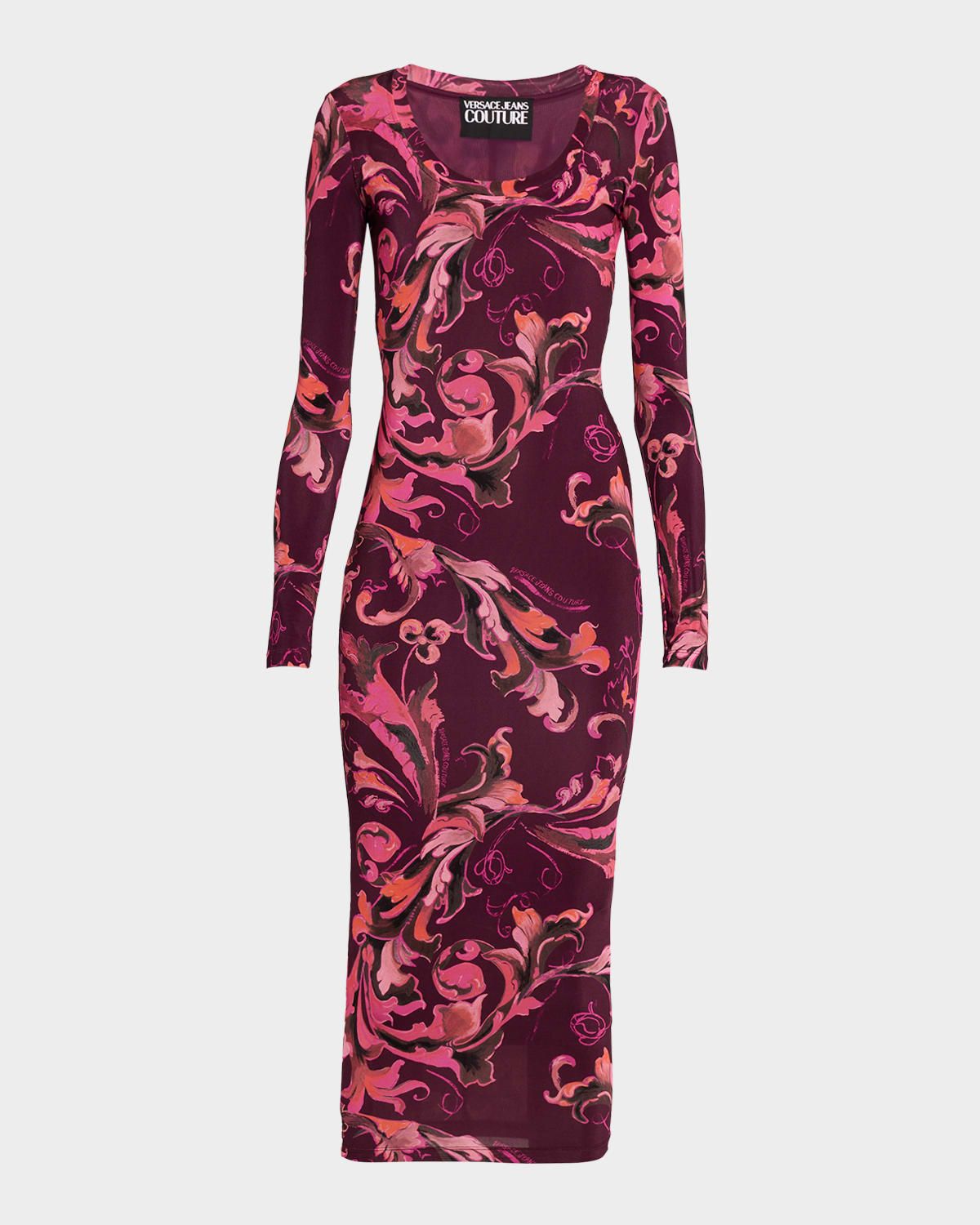 Porcelain Barocco Bodycon Midi Dress