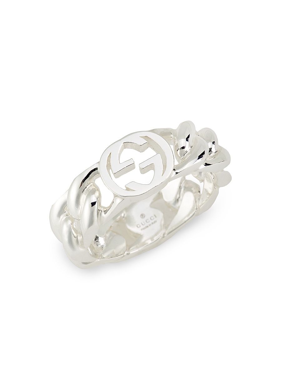 Men's 7MM Interlocking Ring - Silver - Size 7