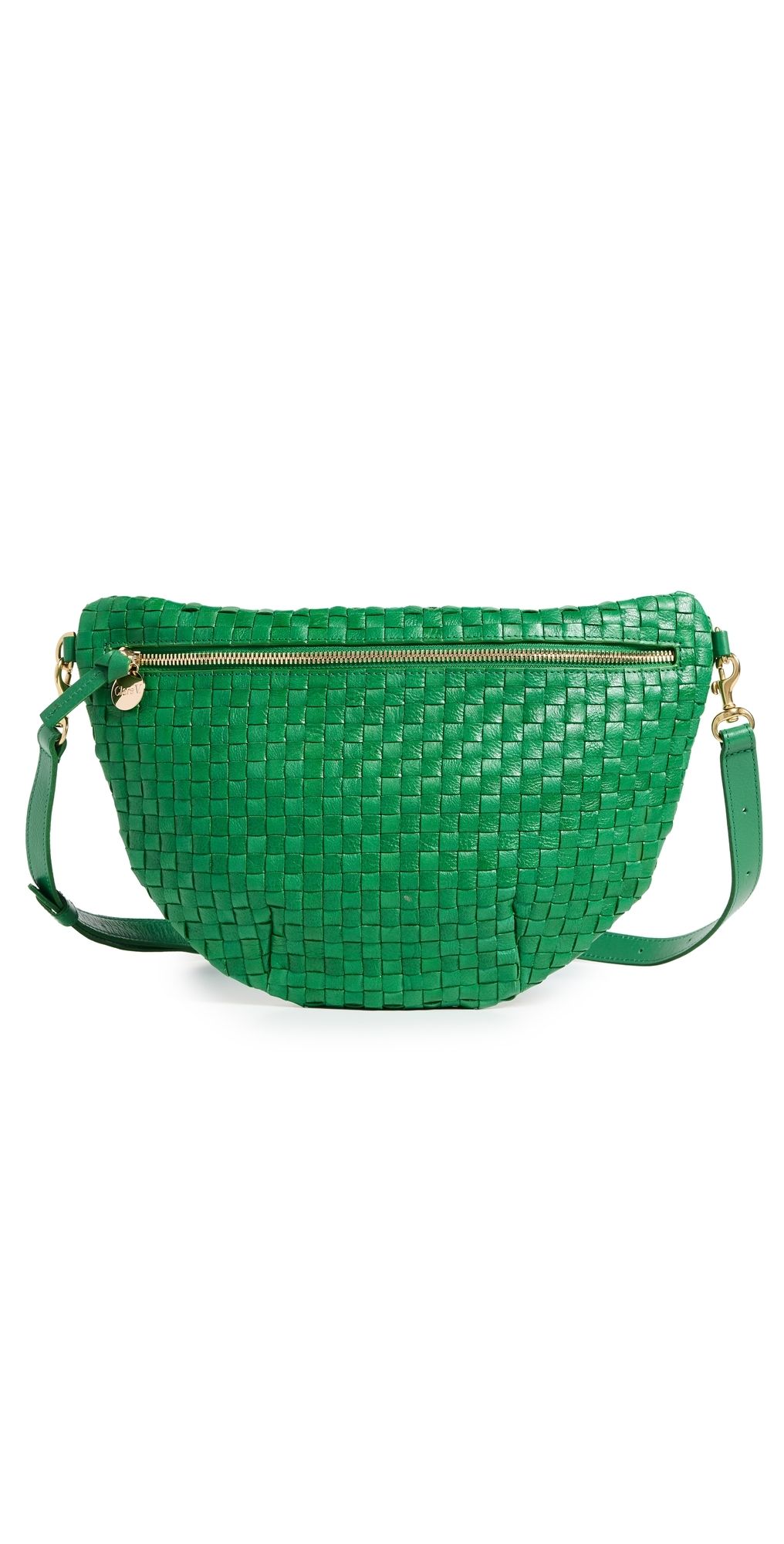 Clare V. Grande Fanny Pack Grass Woven Checker One Size
