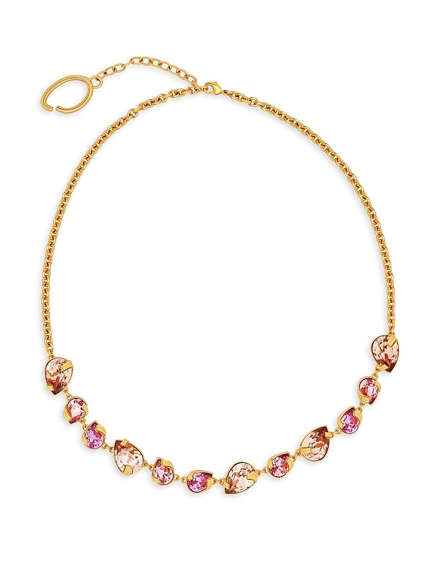 Women's Pear Rhinestone 24K-Gold-Plated & Crystal Necklace - Rose