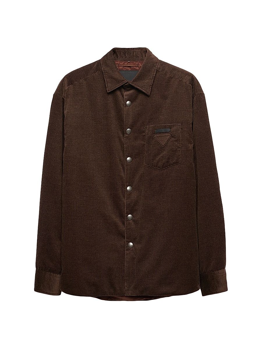 Men's Corduroy Shirt - Brown - Size XXXL