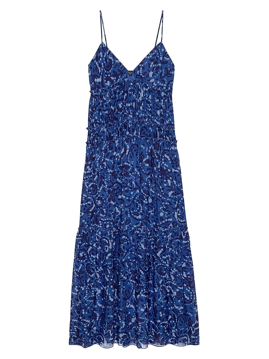 Women's Antonella Printed Ruffle Maxi Dress - Lisboa - Size XS