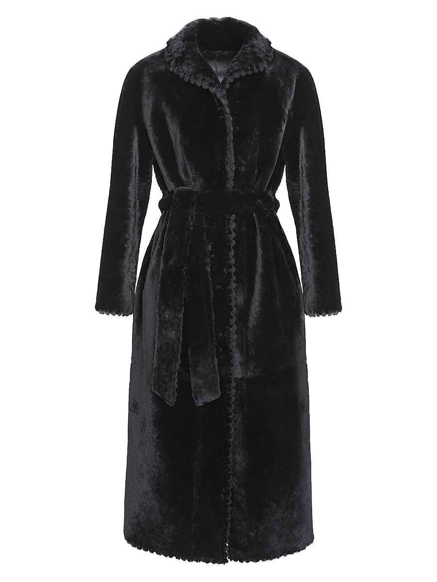 Women's Reversible Select Shearling Lamb Coat - Black - Size Small