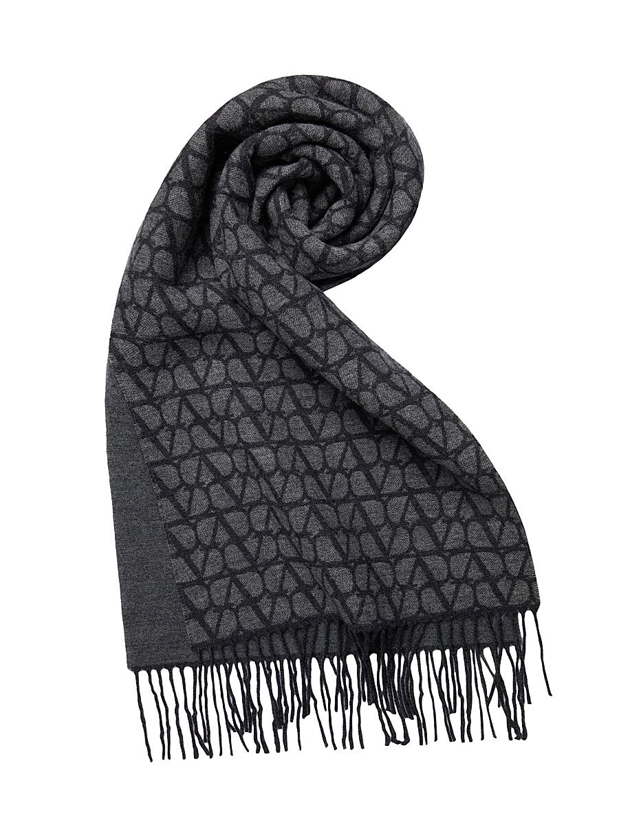 Women's Toile Iconographe Wool and Cashmere Scarf - Dark Grey