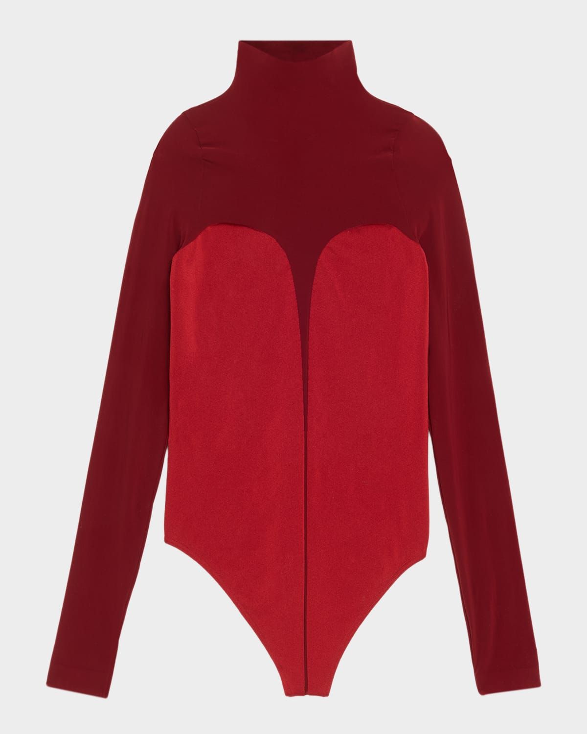 Corset-Effect Long-Sleeve Bodysuit