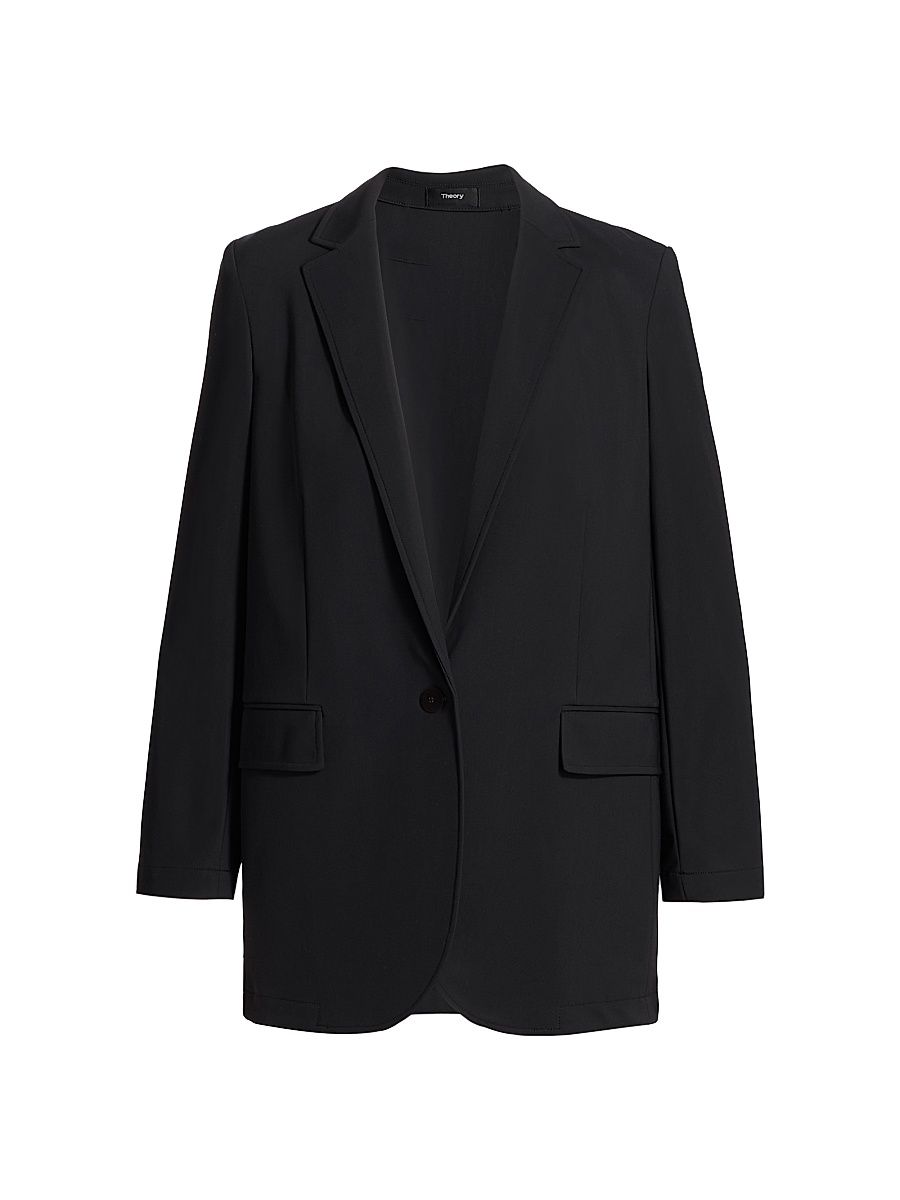 Women's Casual Single-Breasted Blazer - Black - Size 8