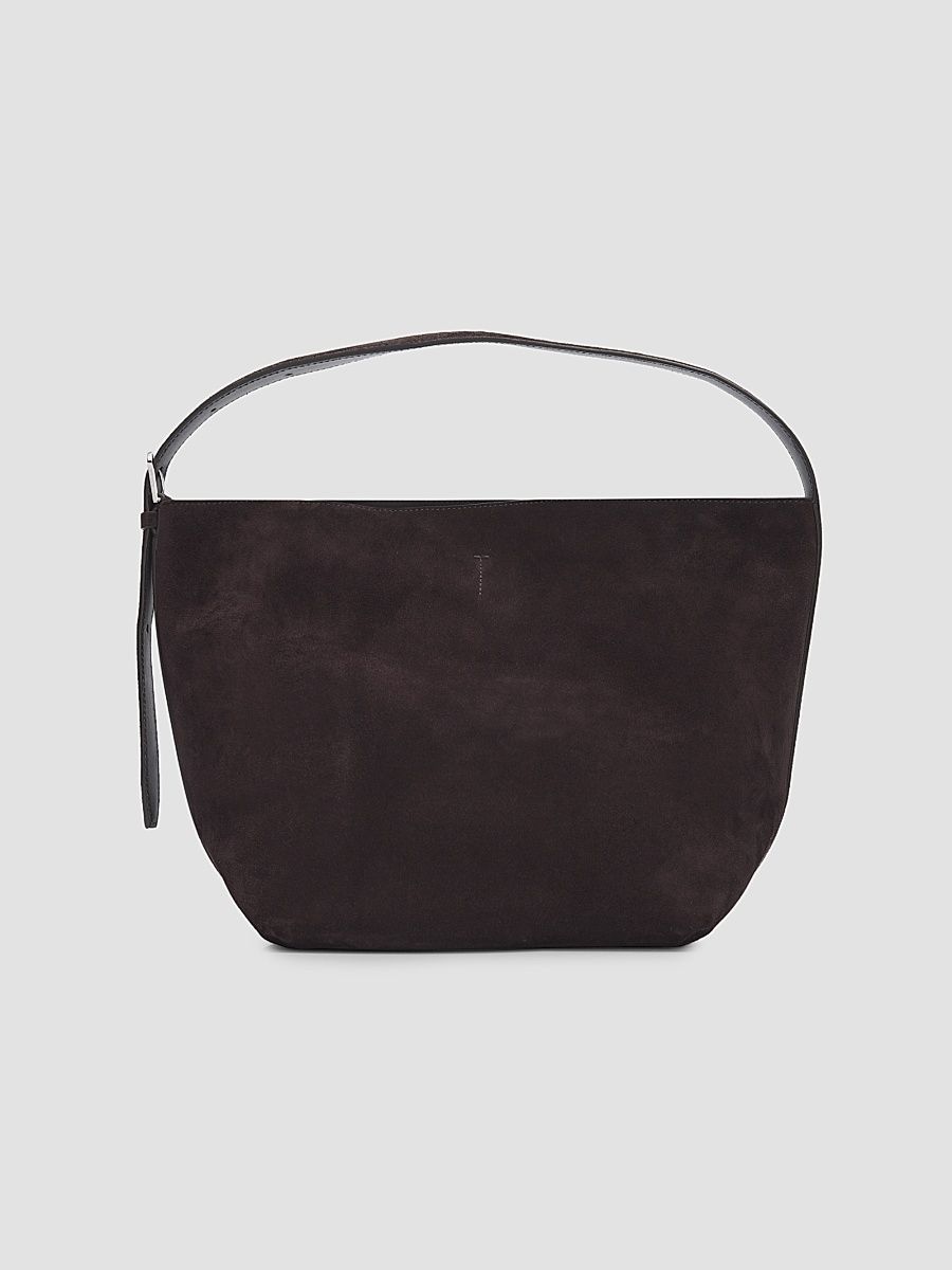 Toteme Women's Medium Belted Suede Tote - Espresso