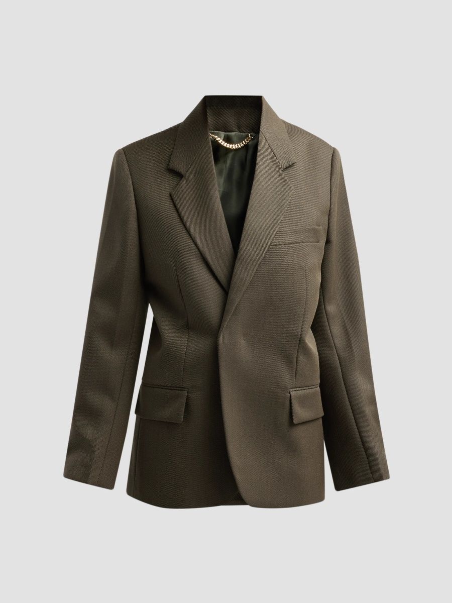 Victoria Beckham Women's Wool Single-Breasted Blazer - Golden Ember - Size 0