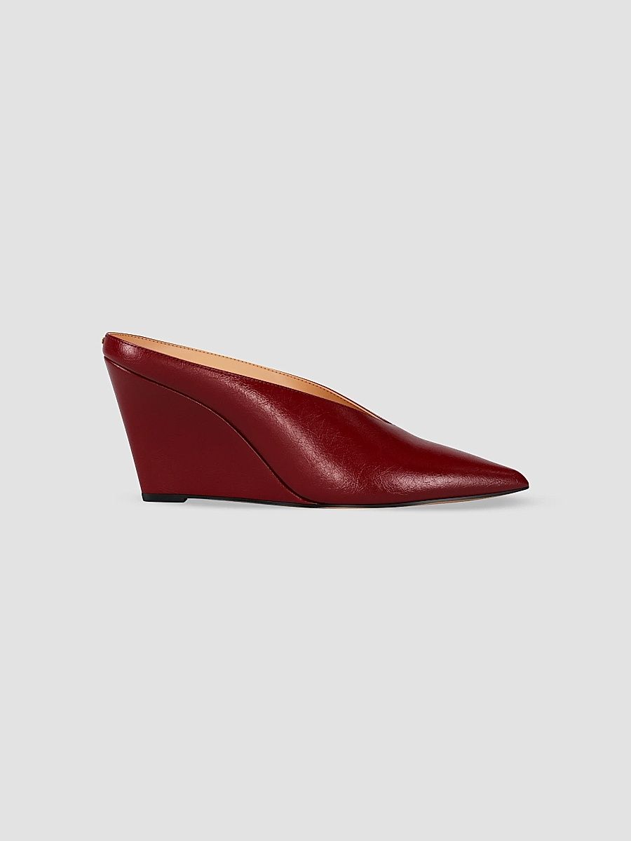 MICHAEL Michael Kors Women's Xandra 85MM Leather Mule Pumps - Deep Red - Size 9.5