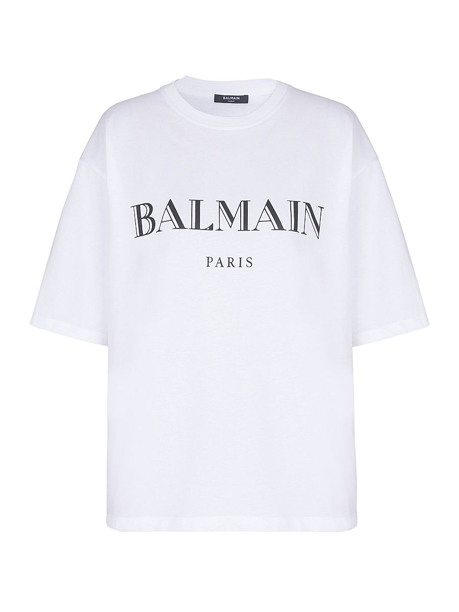 Women's Bulky Logo Graphic T-Shirt - White Black - Size Large