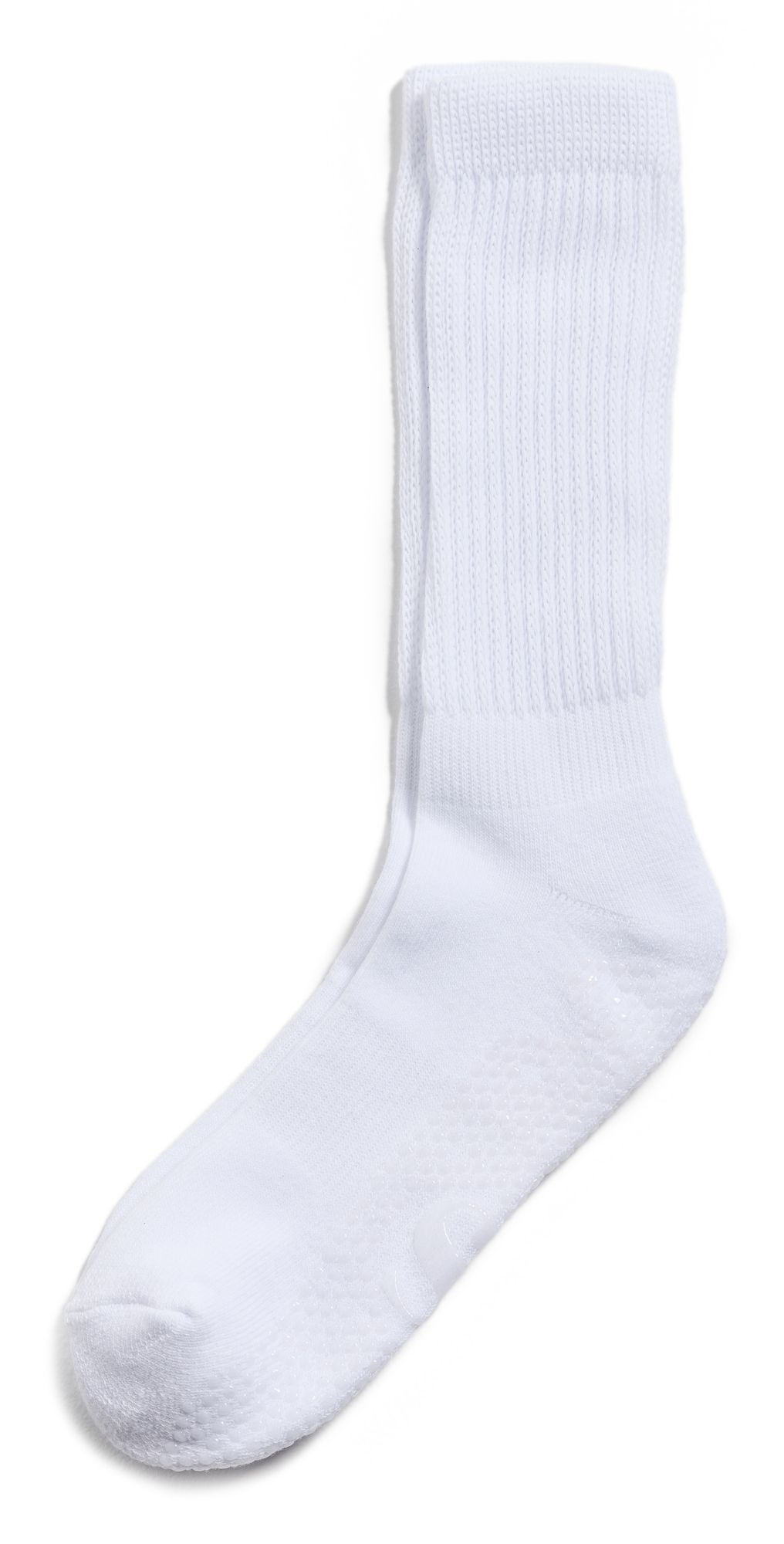 Stems Scrunch Grip Crew Socks White One Size