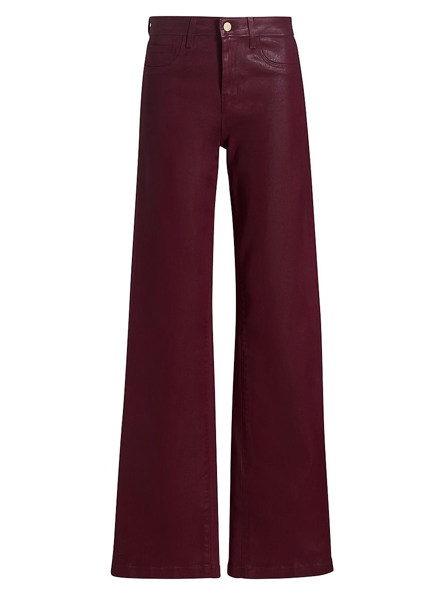 Women's Clayton Coated High-Rise Wide-Leg Jeans - Dark Port Coated - Size 31