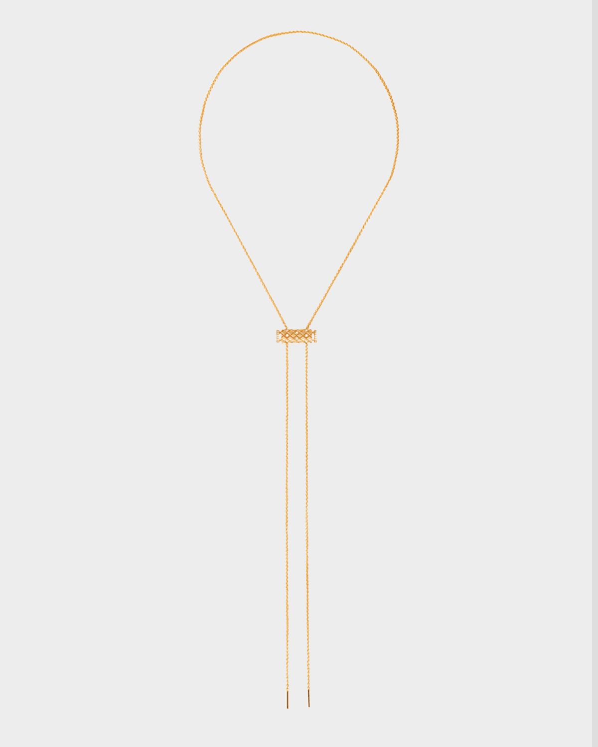 18K Semi Pave Latch Pendant on GM Chain Necklace