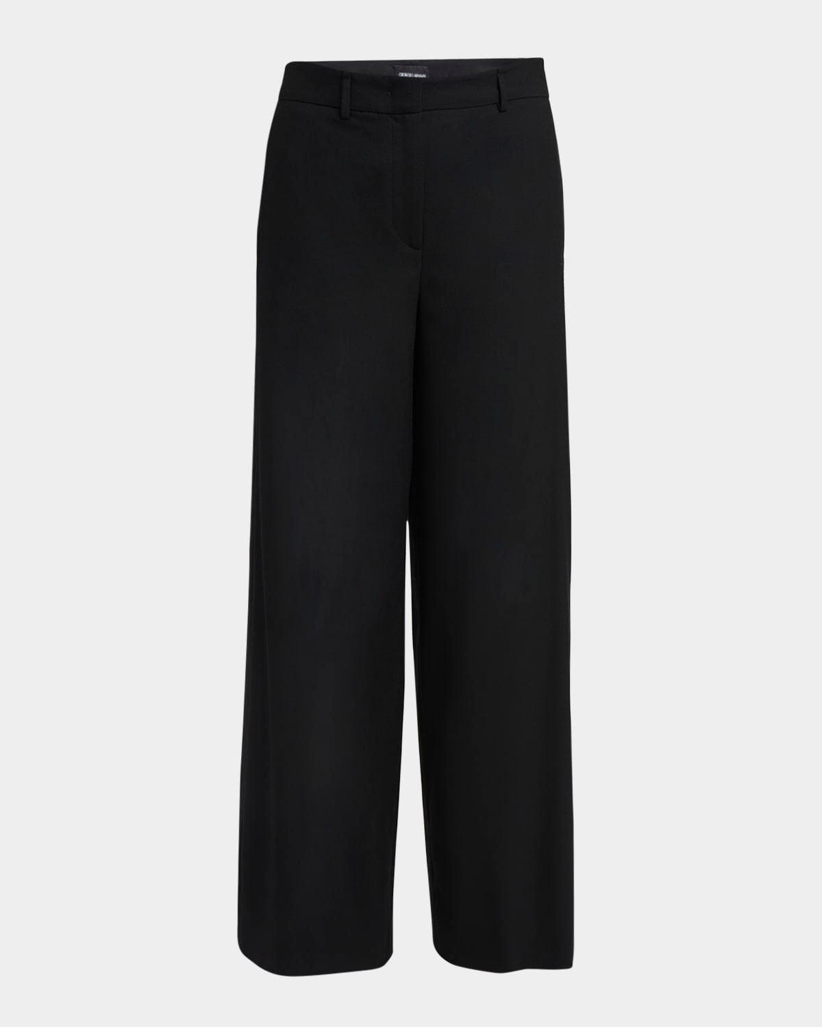 Fluid Wool Straight-Leg Trousers