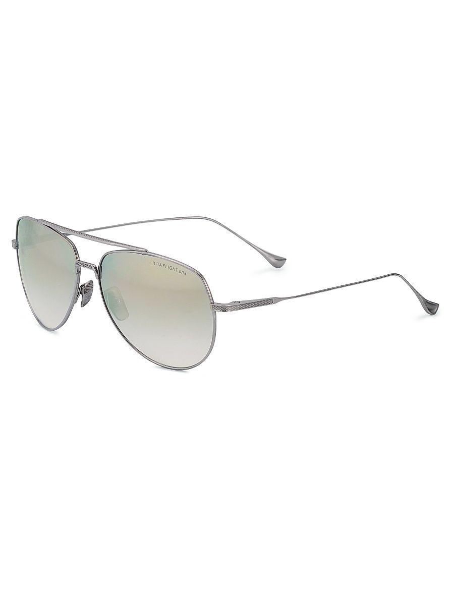Men's Flight 61MM Pilot Sunglasses - Silver