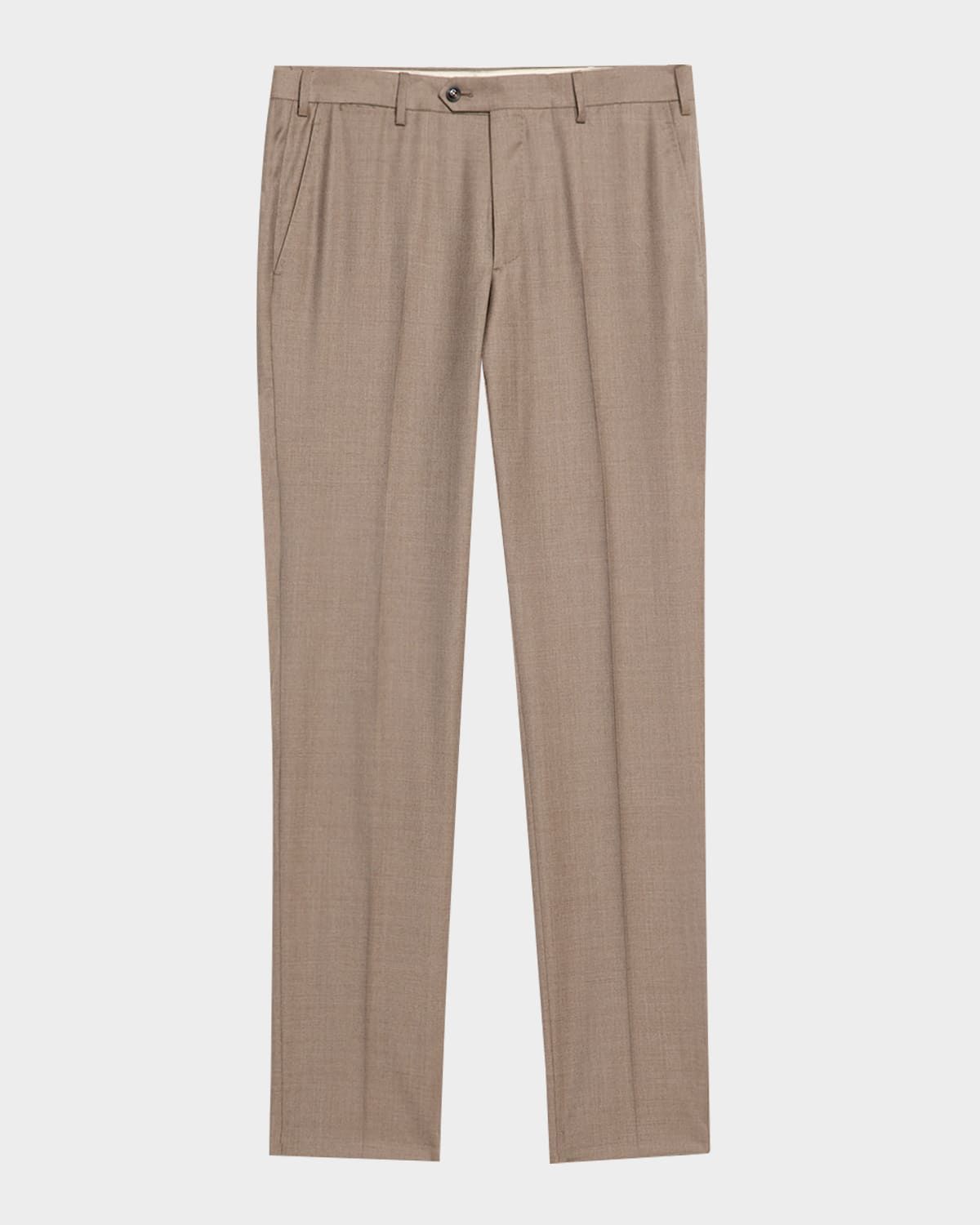 Men & apos;s Wool Sharkskin Flat Front Trousers