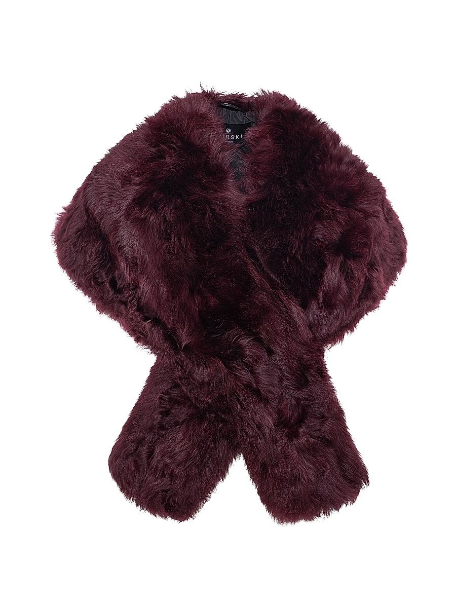 Women's Lamb Shawl - Burgundy