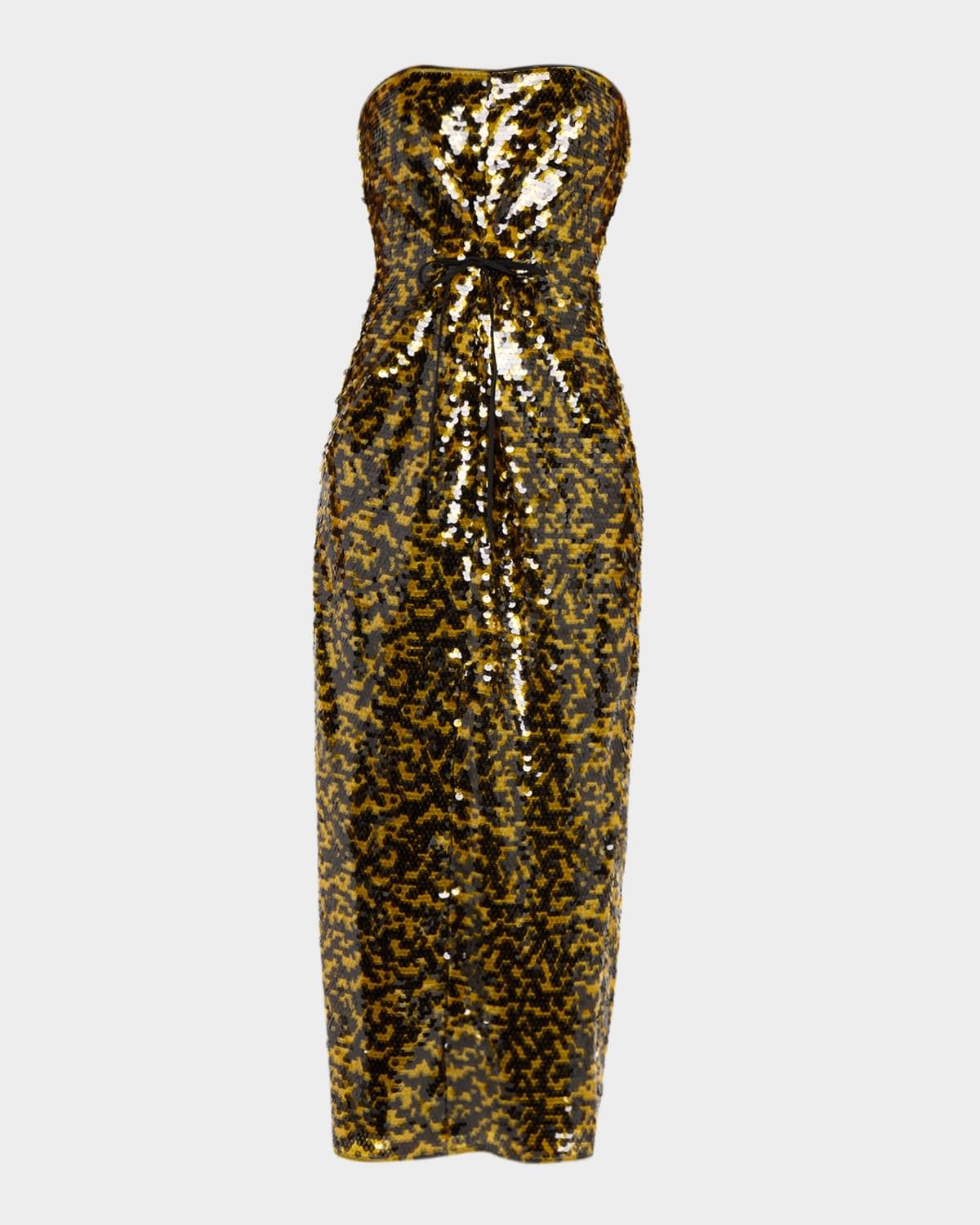 Cece Sequined Strapless Maxi Dress