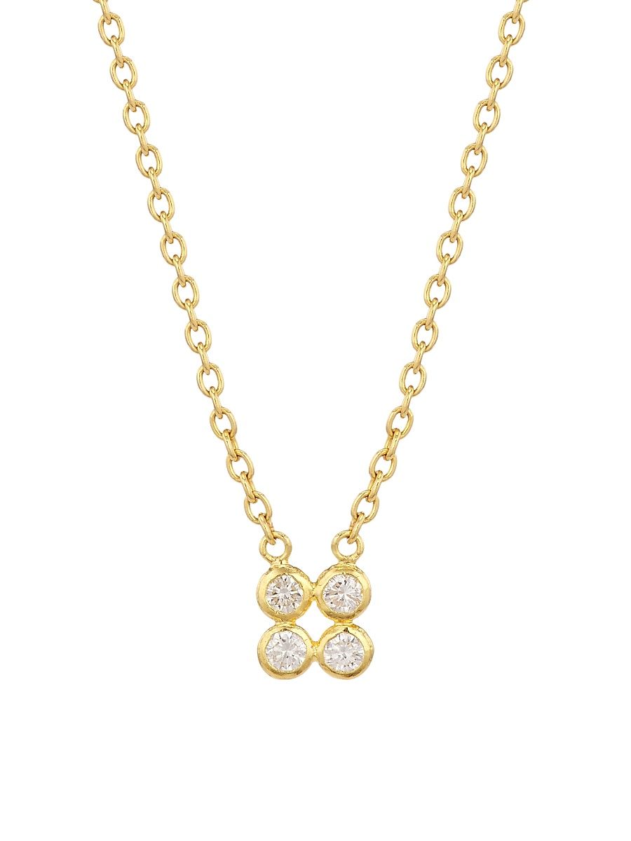 Women's Pointelle 22-24K Yellow Gold & Diamond Pendant Necklace - Yellow Gold