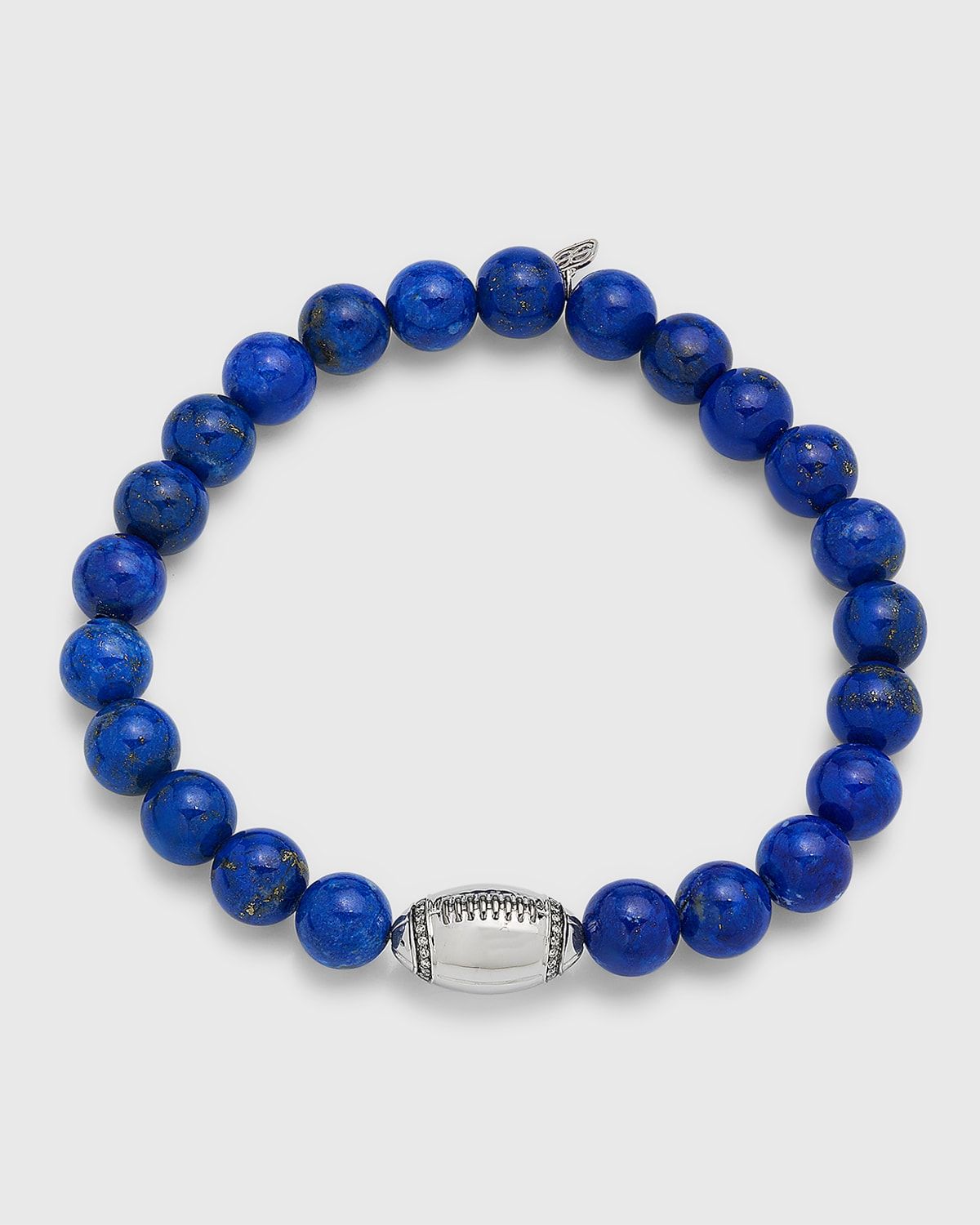 Men & apos;s Lapis Lazuli Bead Bracelet with Football Bead