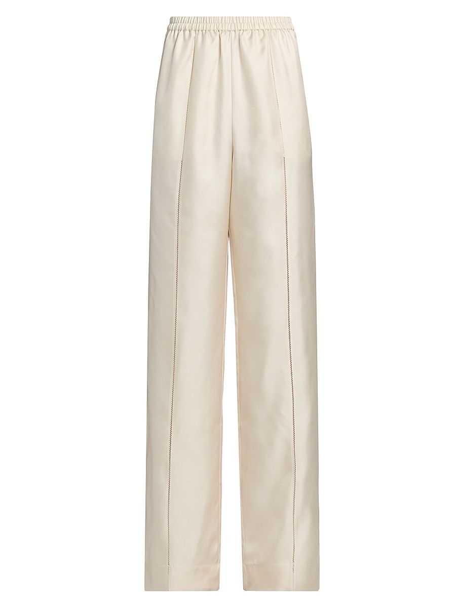 Women's Lars Silk Relaxed-Fit Pants - Ivory - Size XS