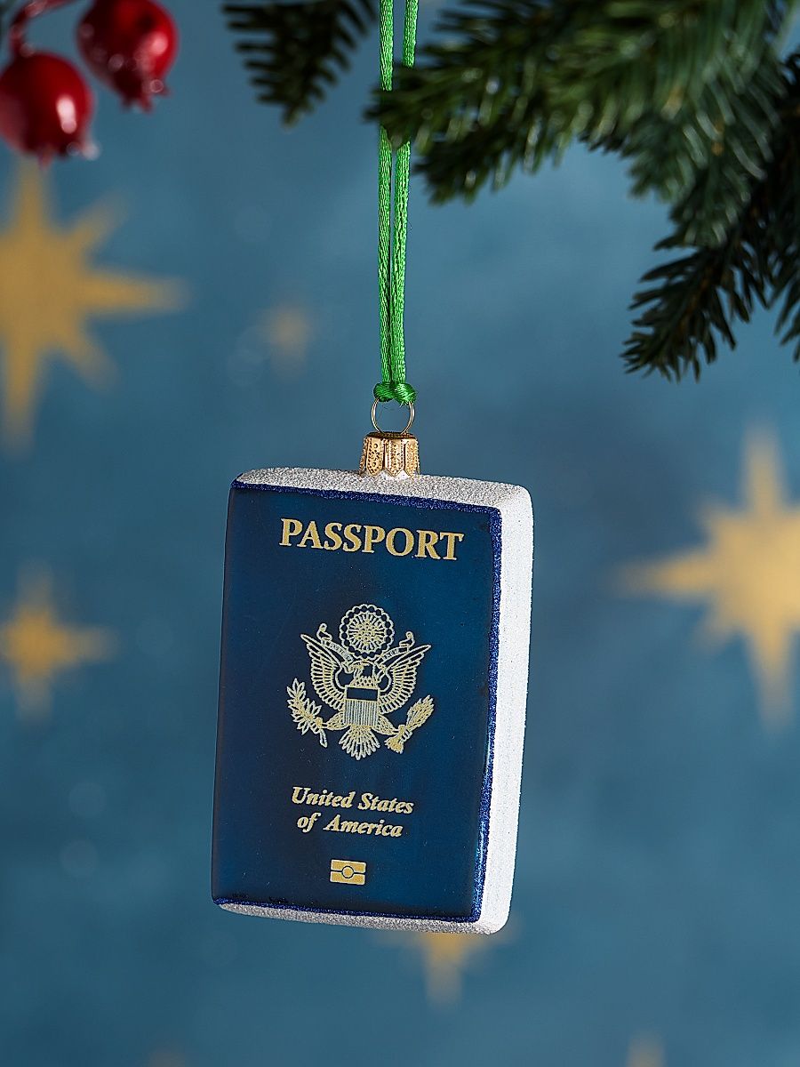 Passport Glass Ornament