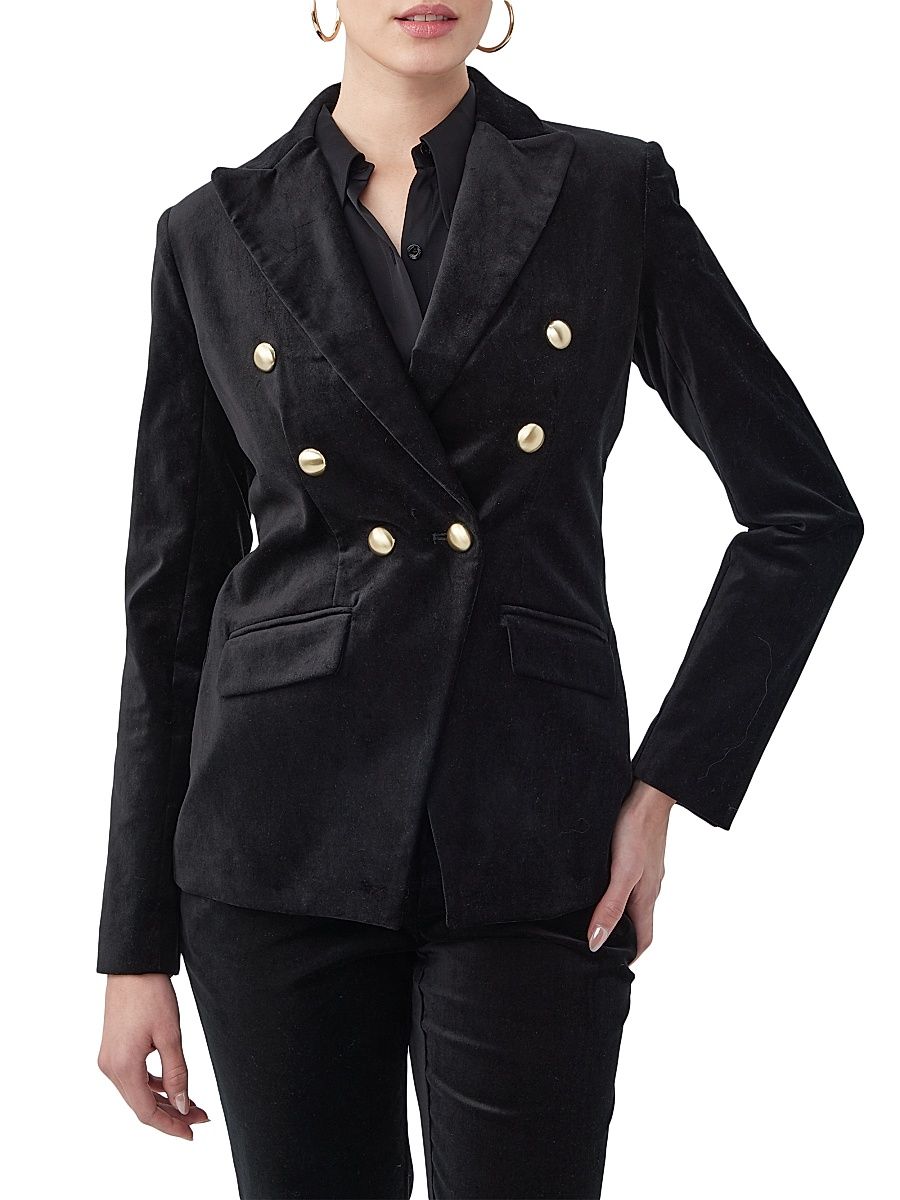 Women's Midlands Double-Breasted Jacket - Black - Size 16