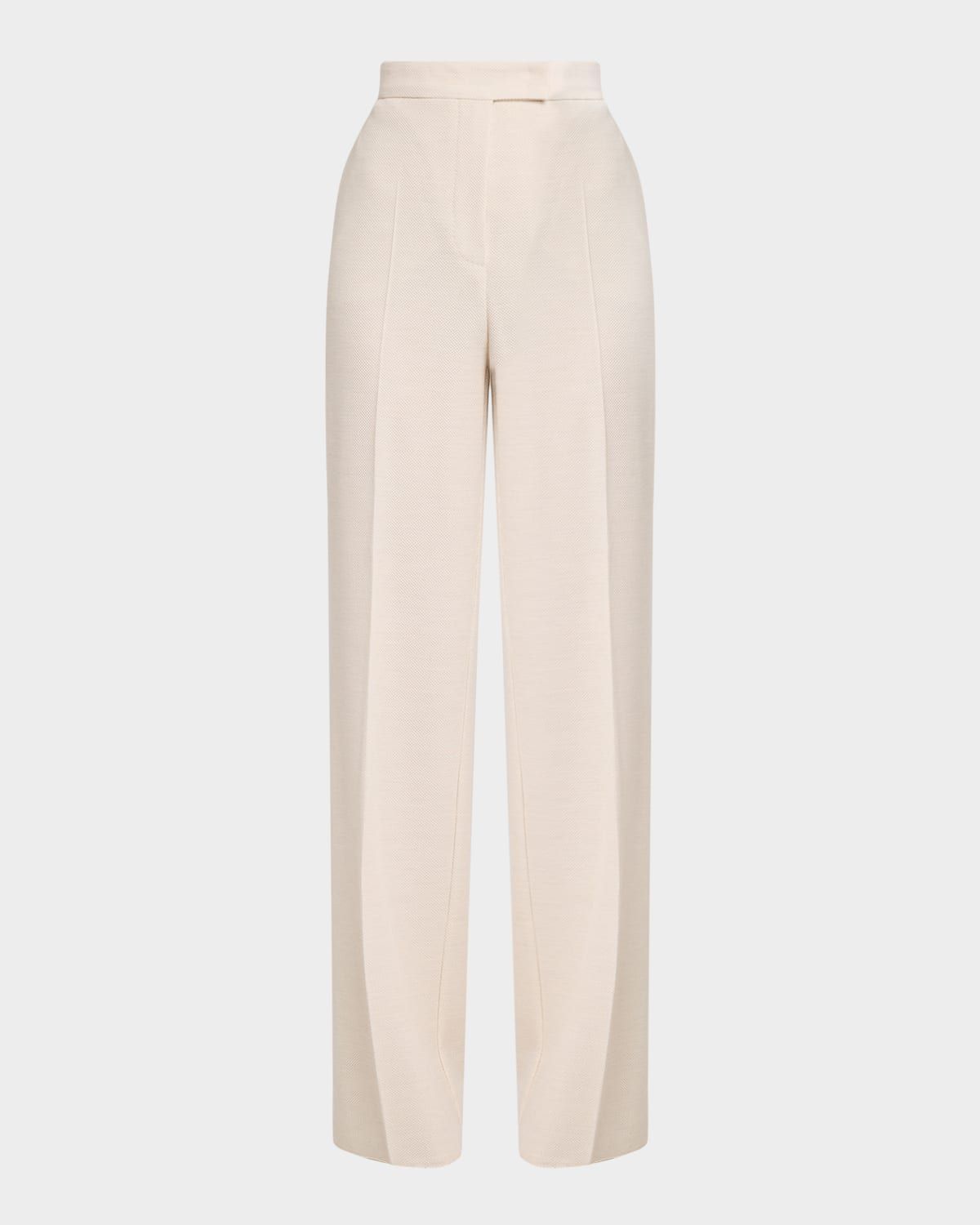 Attinia Wide-Leg Wool Pique Trousers