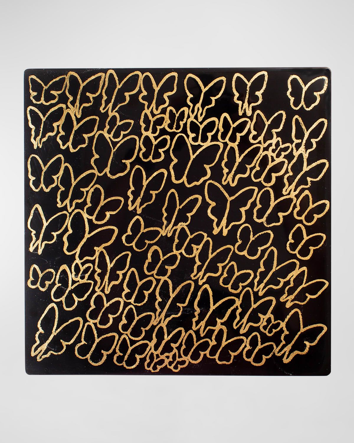 Midnight Butterflies Square Lacquer Placemat